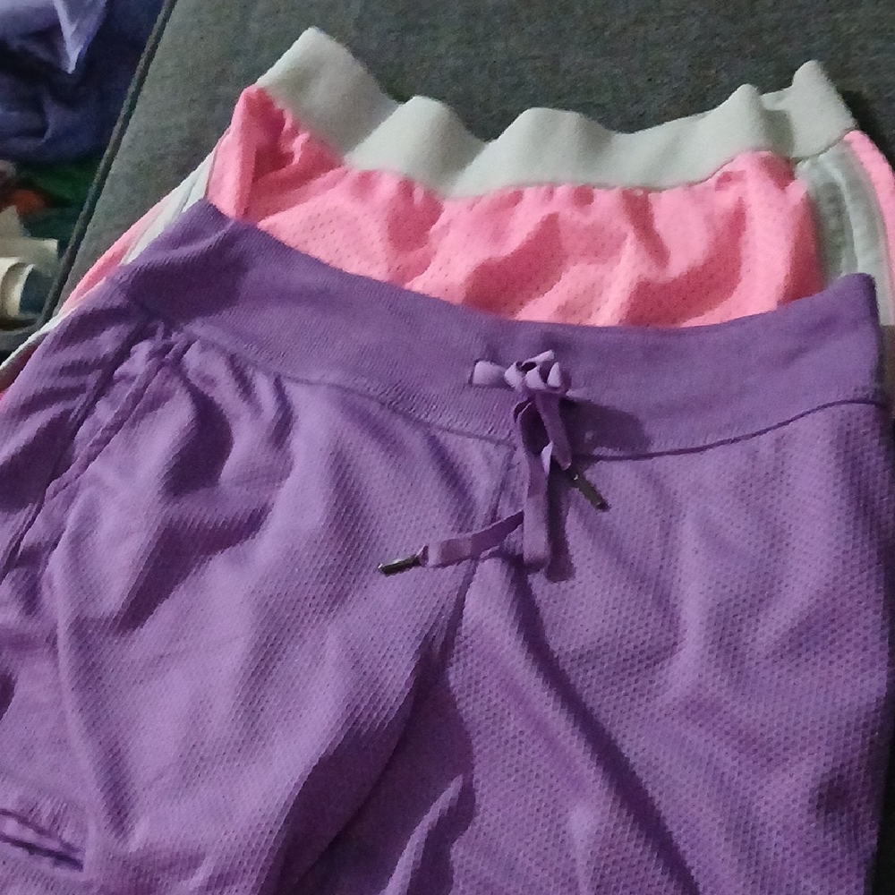 Purple and Pink Athletic Shorts Set
